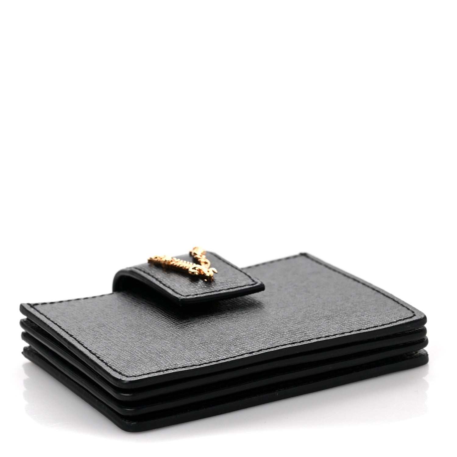 Versace Calfskin Virtus Gusset Wallet Black 4 of 6