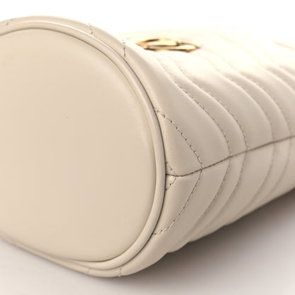 Gucci Calfskin Matelasse Mini GG Marmont 2.0 Bucket Bag White 9 of 10