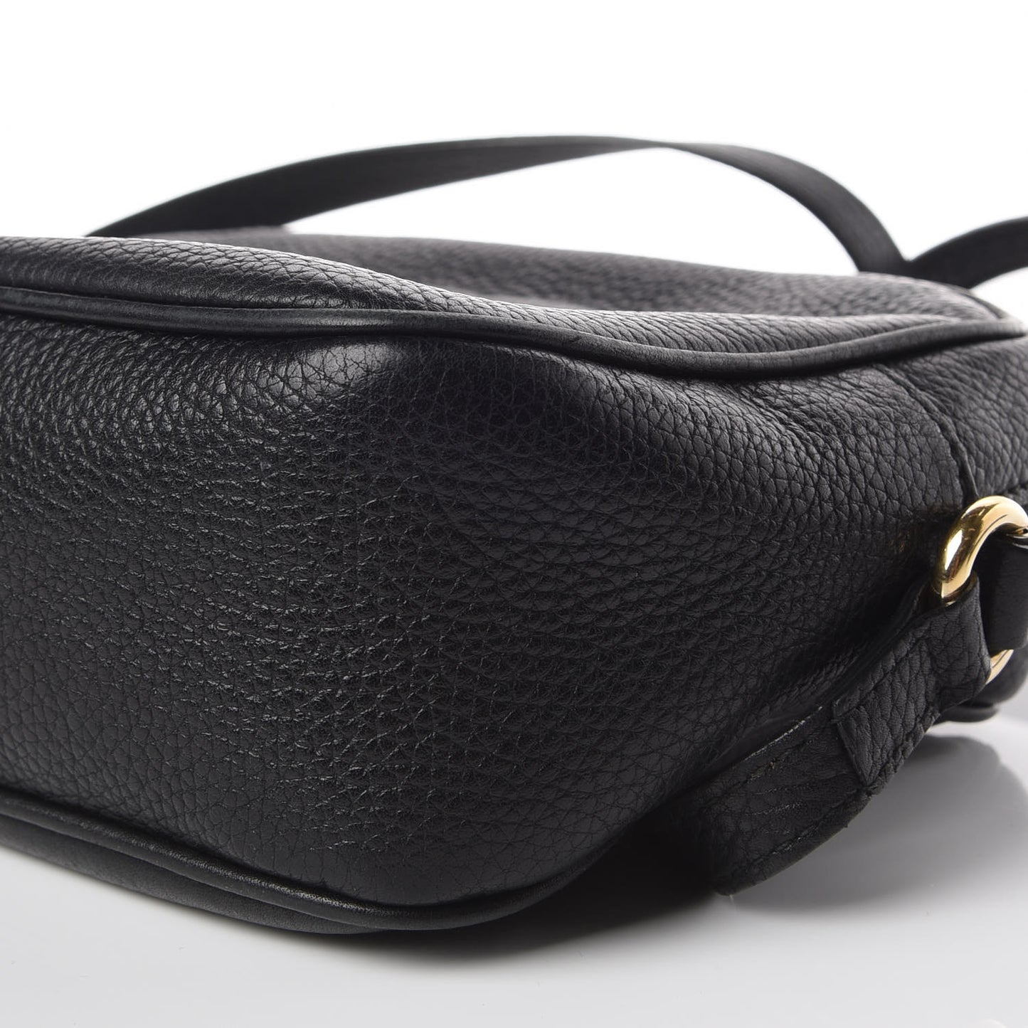 Pebbled Calfskin Small Soho Disco Bag Black