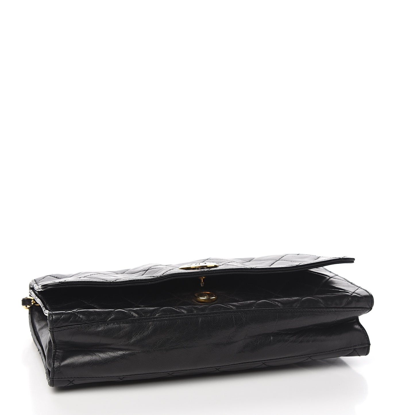 Lambskin Quilted Medium Single Flap Black