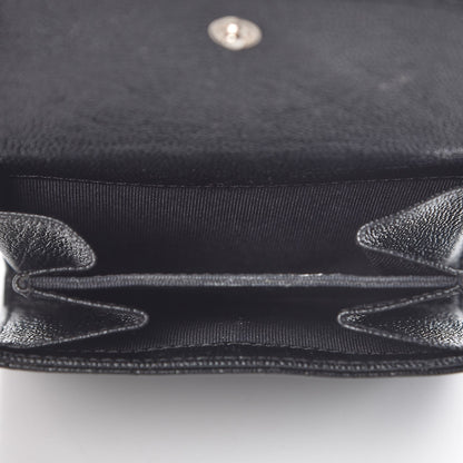 Chanel Calfskin Diamond Stitched Compact Wallet Black 5 of 13