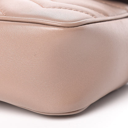 Gucci Calfskin Matelasse Super Mini GG Marmont Shoulder Bag Porcelain Rose 10 of 13