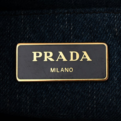 Prada Denim Small Logo Tote Bleu 6 of 10