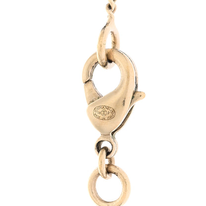 Chanel Metal Textured CC Pendant Necklace Gold 4 of 4