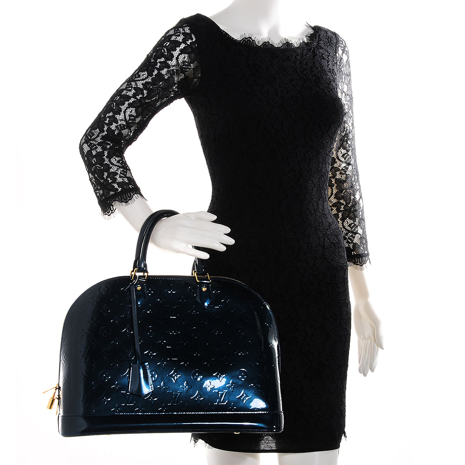 Louis Vuitton Vernis Alma GM Blue Nuit 2 of 7