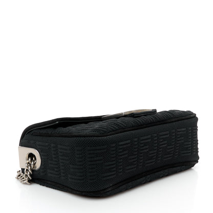 Fendi Technical Fabric FF Midi Chain Baguette Black 4 of 11