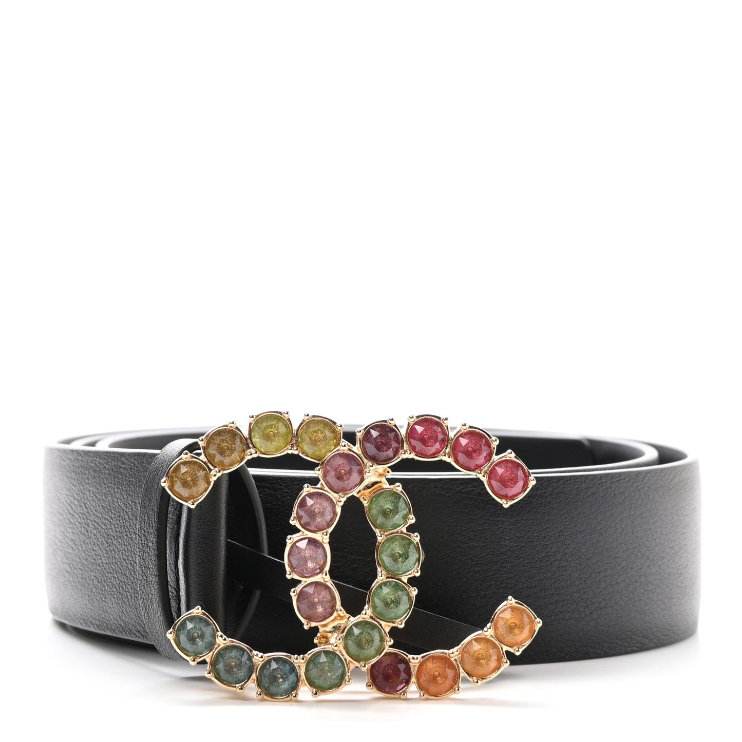 Calfskin Crystal CC Belt 75 30 Black