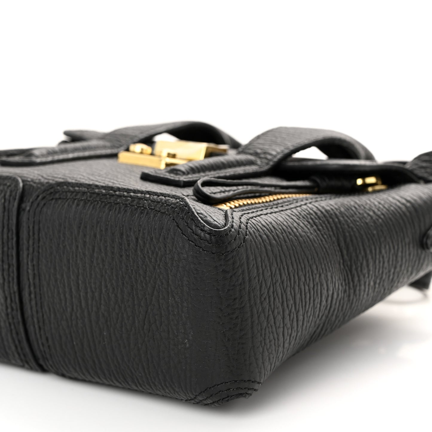 Textured Calfskin Mini Pashli Satchel Black