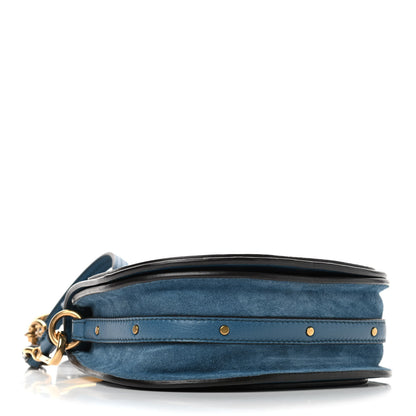 Chloe Calfskin Suede Small Nile Bracelet Bag Vinyl Blue 3 of 5