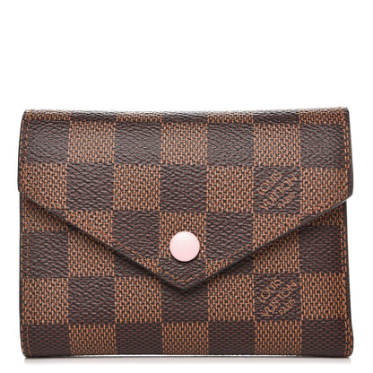 Louis Vuitton Damier Ebene Victorine Wallet Rose Ballerine 1 of 6