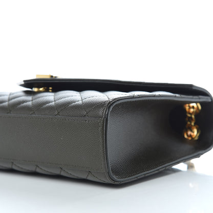 Saint Laurent Grain De Poudre Textured Mixed Matelasse Triquilt Medium Monogram Satchel Dark Tea 6 of 10