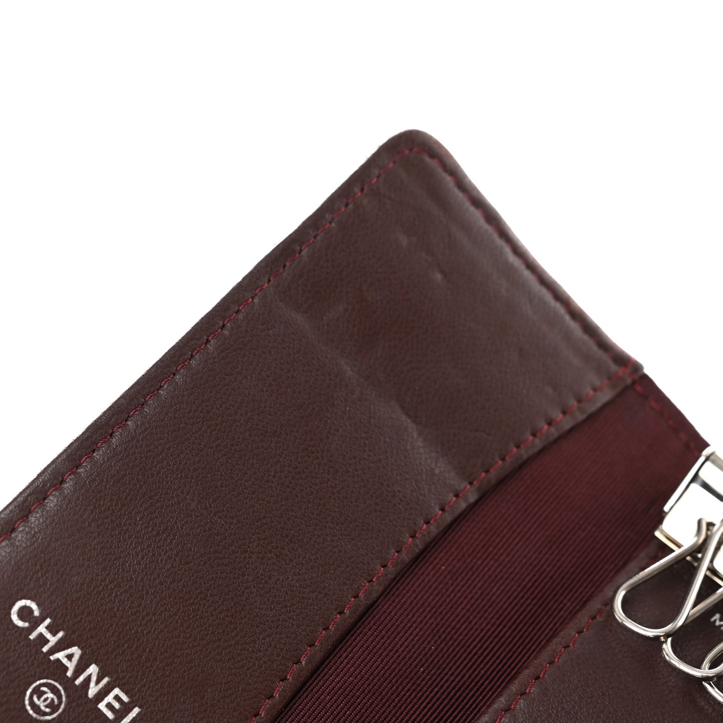 Lambskin Quilted 6 Key Holder Black