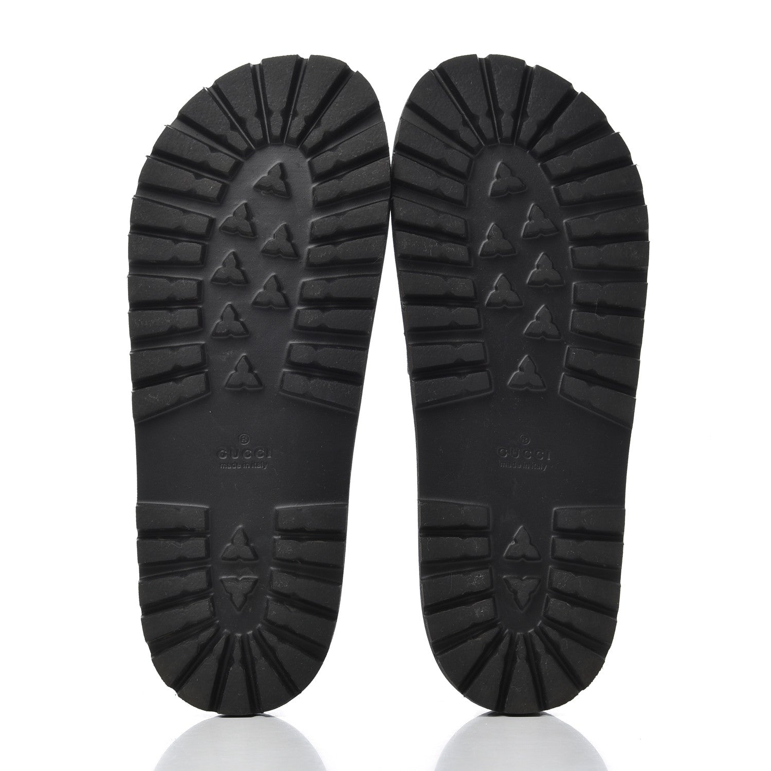 Gucci Rubber Web Mens Lug Sole Slide Sandals 9 Black Green Red 5 of 13