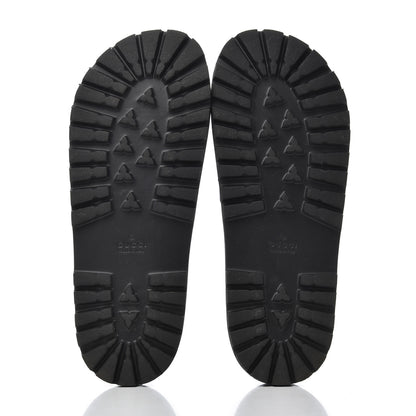 Gucci Rubber Web Mens Lug Sole Slide Sandals 9 Black Green Red 5 of 13
