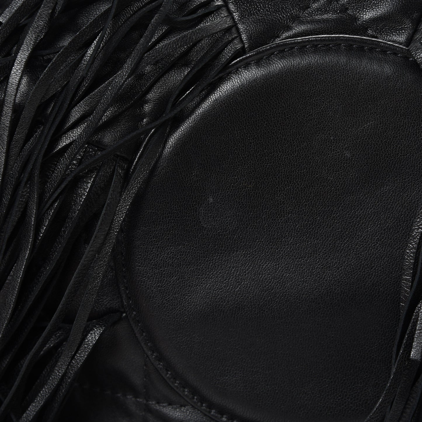 Lambskin Quilted Western Baluchon Fringe Bag Black