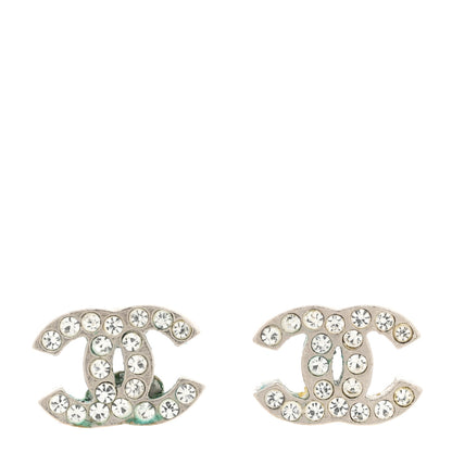 Chanel Crystal Mini Timeless CC Earrings Silver 1 of 4