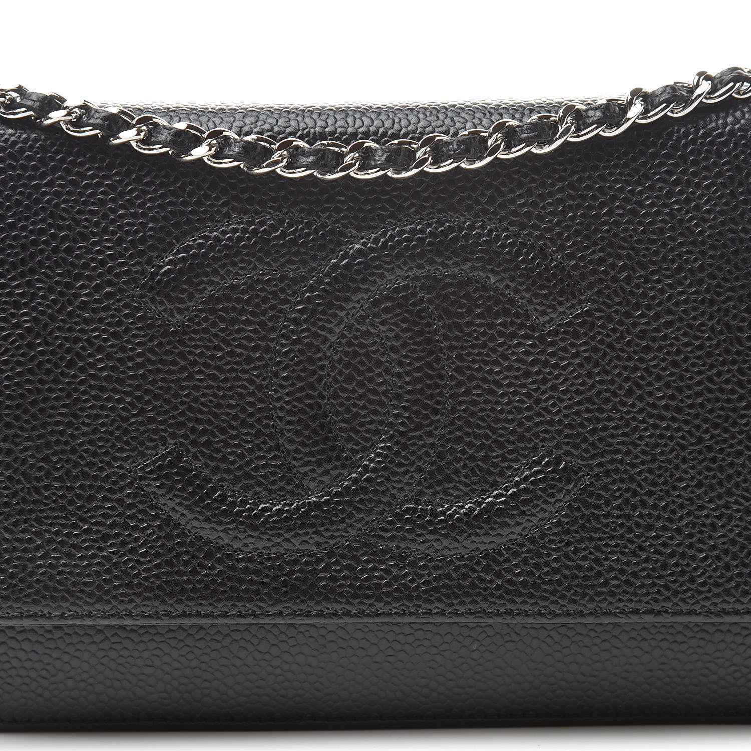 Chanel Caviar Timeless CC Wallet On Chain WOC Black 9 of 12