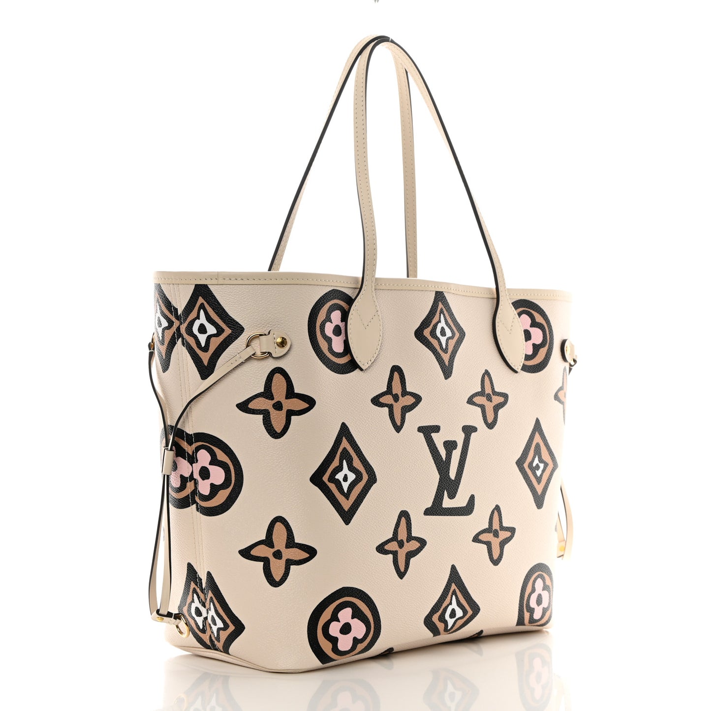 Monogram Giant Wild at Heart Neverfull MM Creme
