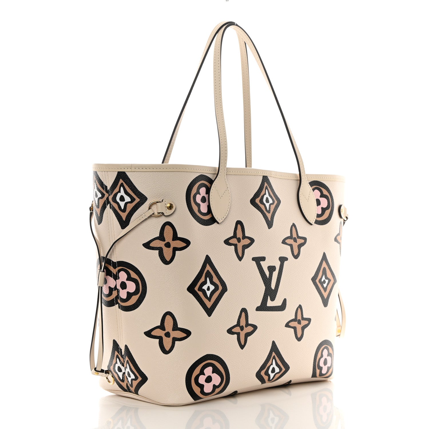 Louis Vuitton Monogram Giant Wild at Heart Neverfull MM Creme 4 of 11