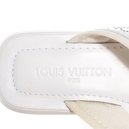 Louis Vuitton Mens Perforated Logo Thong Sandal 7 White 5 of 7
