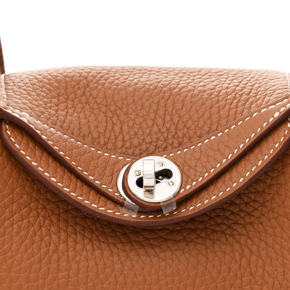 Hermes Taurillon Clemence Mini Lindy 20 Gold 8 of 11