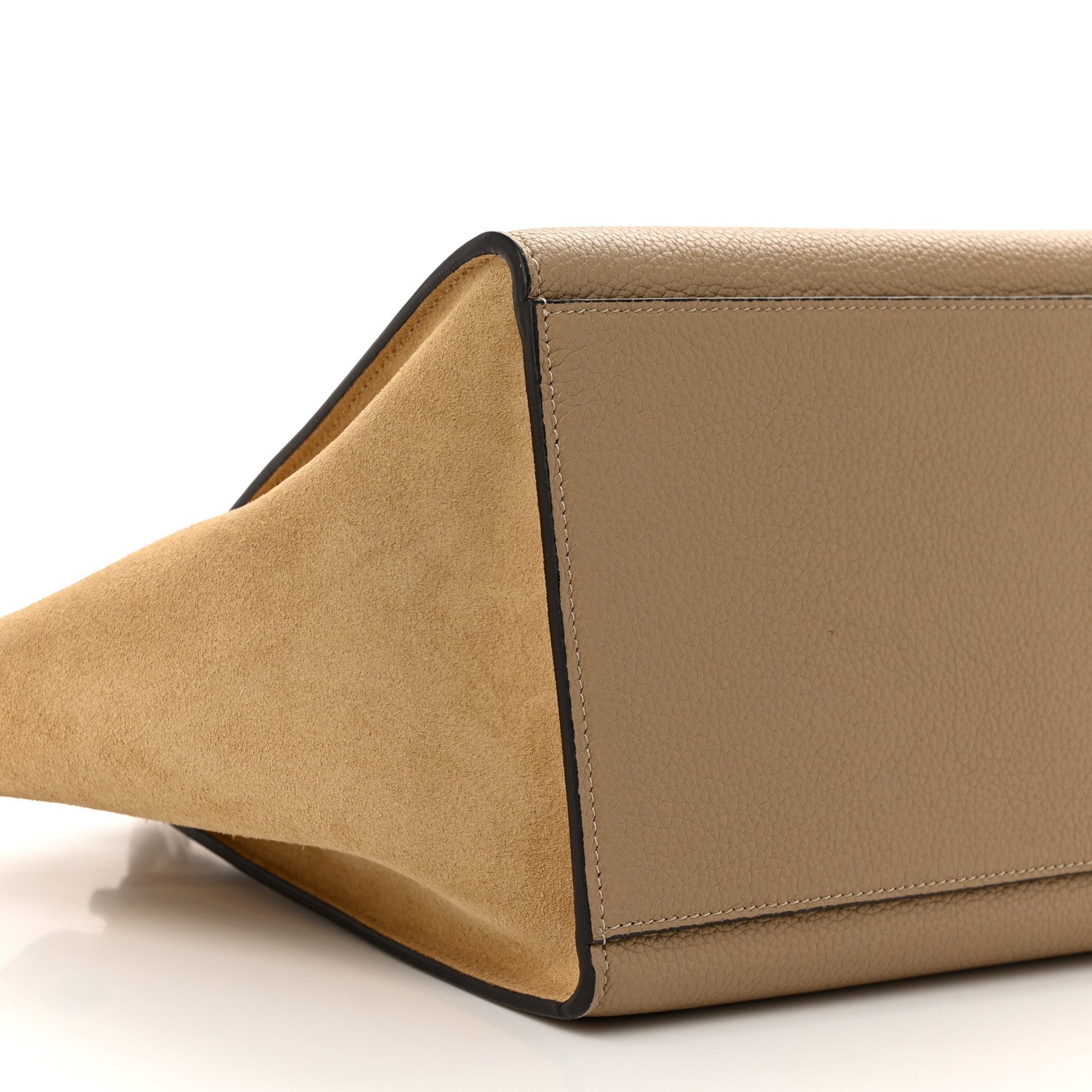 Celine Drummed Calfskin Suede Small Trapeze Dune 8 of 9