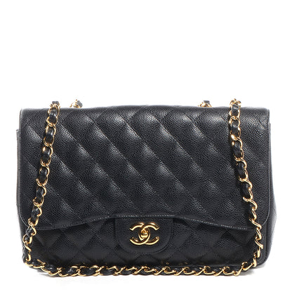 Chanel Caviar Jumbo Single Flap Black 1 of 8
