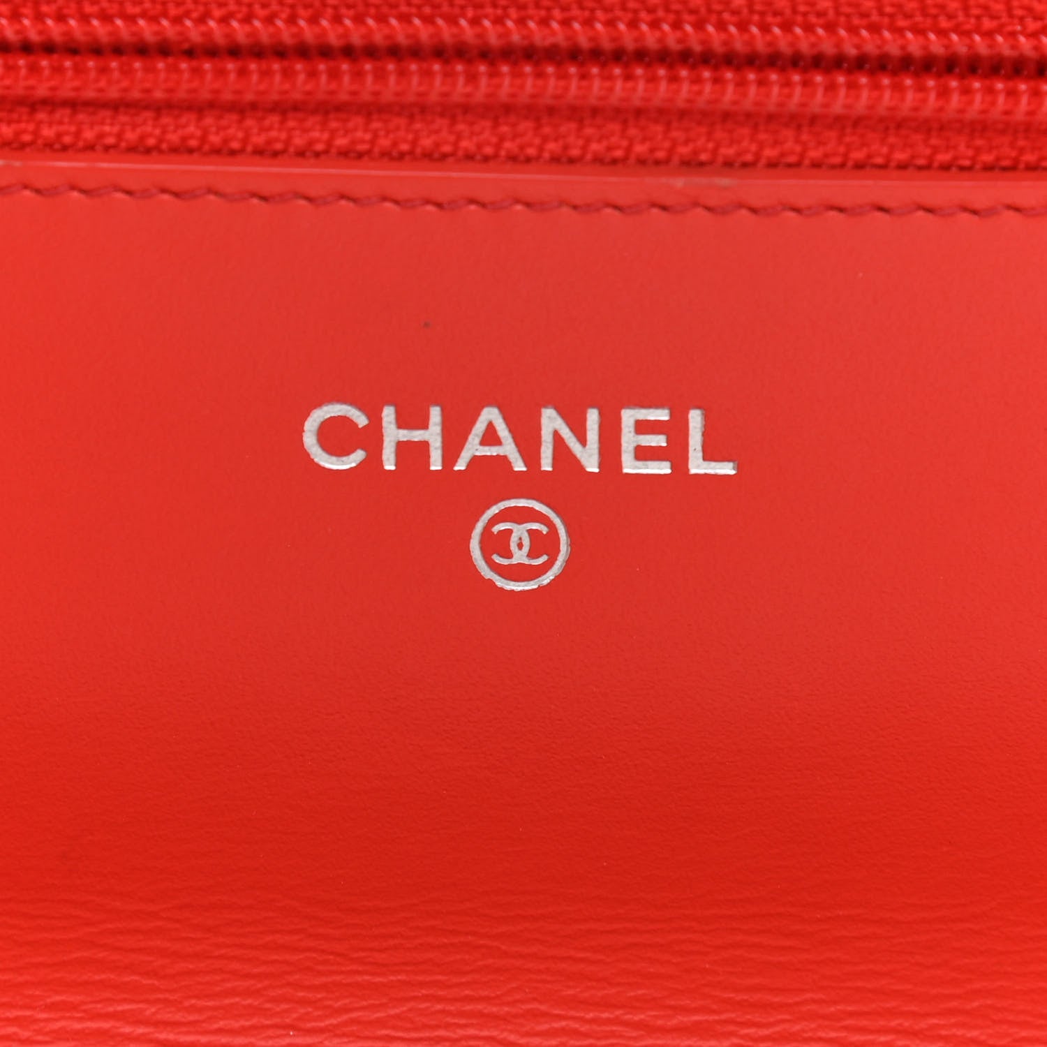 Chanel Patent Striped Wallet On Chain WOC Red 6 of 15