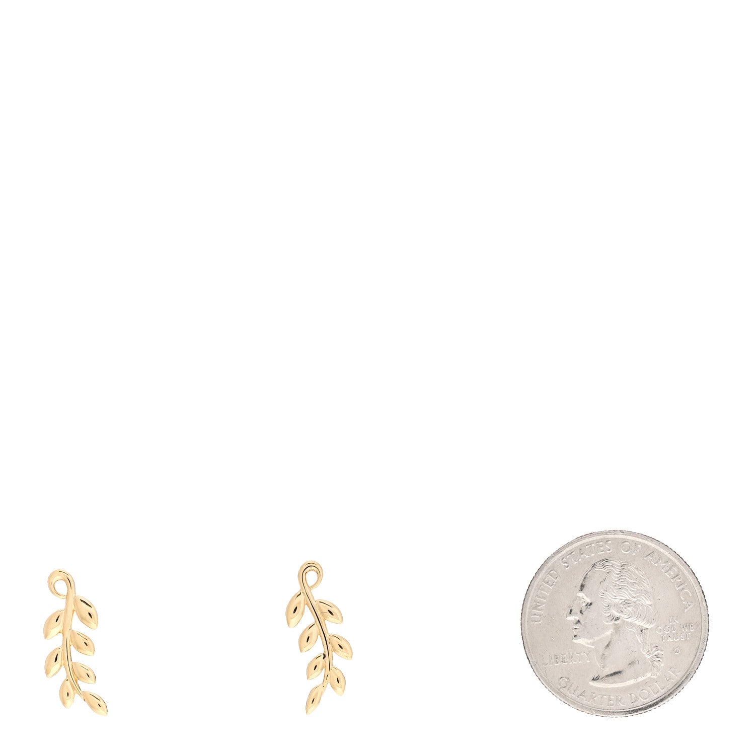Tiffany 18K Yellow Gold Paloma Picasso Olive Leaf Climber Earrings 2 of 4