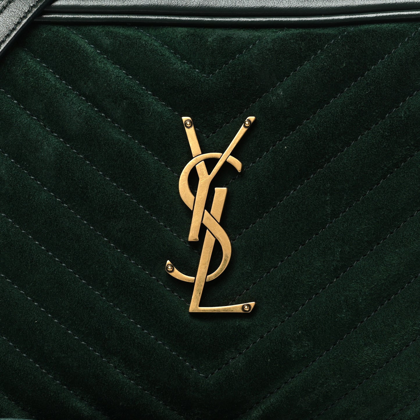Suede Calfskin Monogram Lou Camera Bag Vert Fonce
