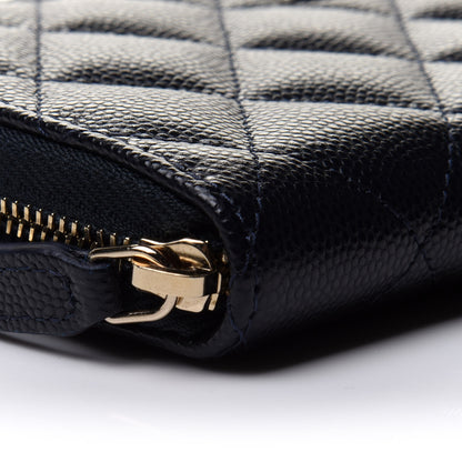 Chanel Caviar Quilted Small Zip Around Wallet Navy 10 of 12