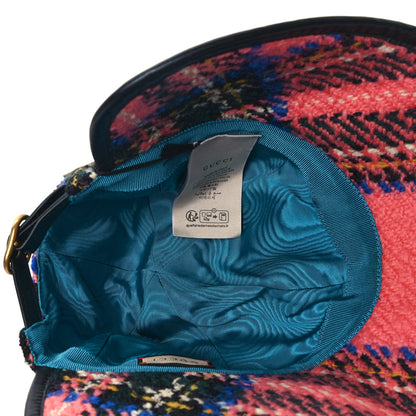 Gucci Wool Tweed Wide Brim Hat L Blue Pink Black 7 of 10
