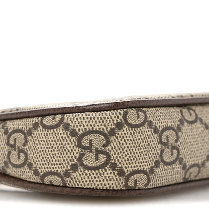 Gucci GG Supreme Monogram Textured Dollar Calfskin Mini Ophidia Chain Bag Beige Ebony 9 of 11