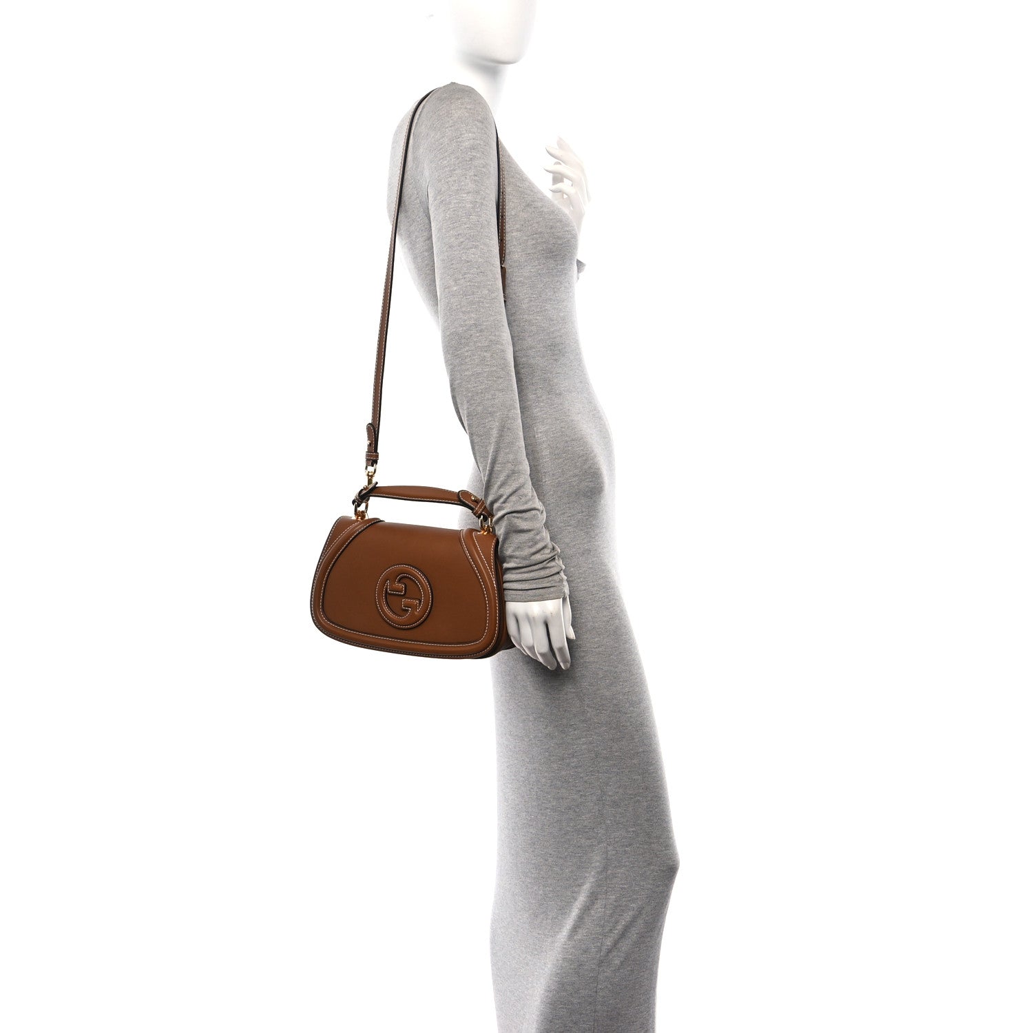 Gucci Roxy Calfskin Medium Blondie Top Handle Bag Brown 2 of 10