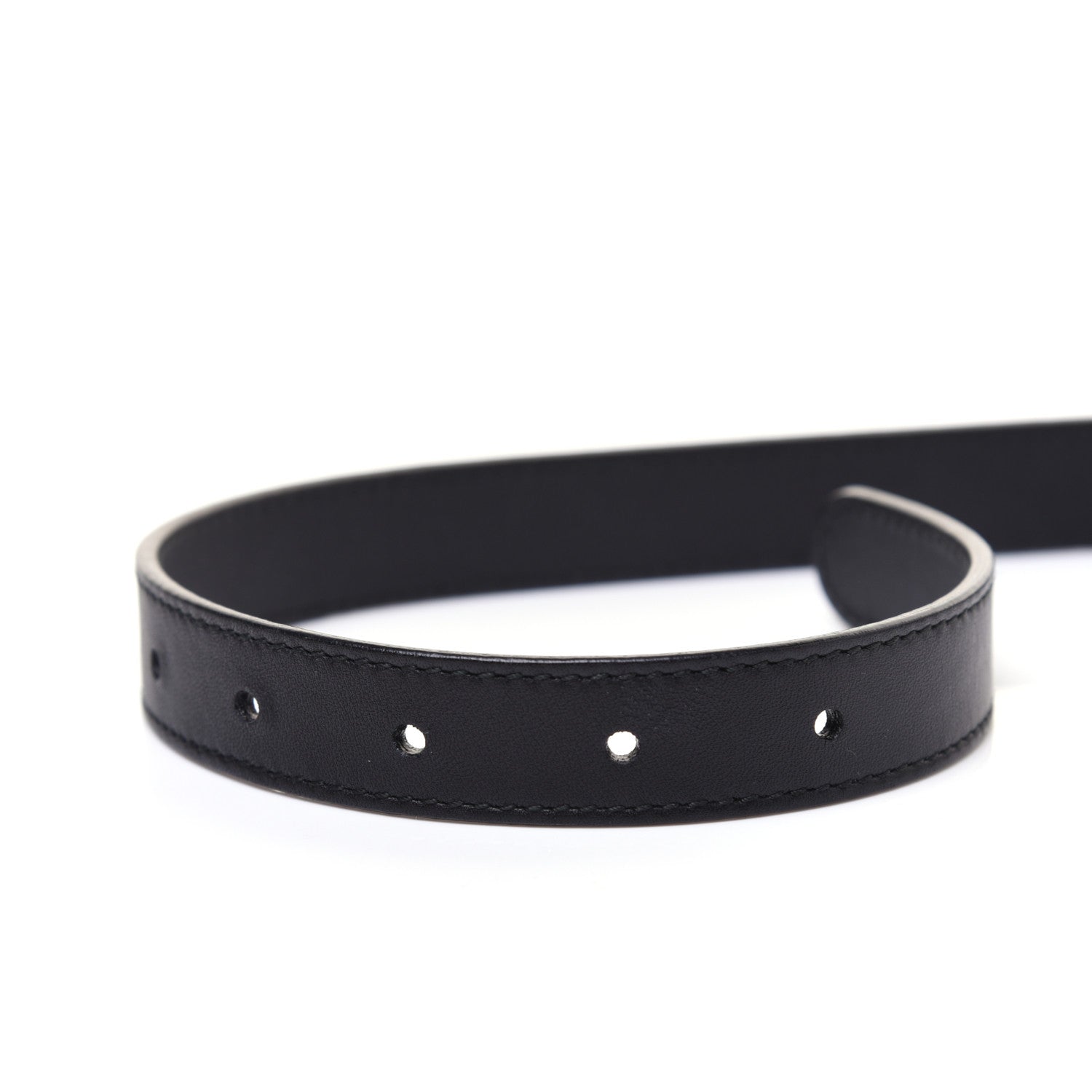 Gucci Moon Calfskin Pearl Double G 20mm Belt 80 32 Black Cream 7 of 9