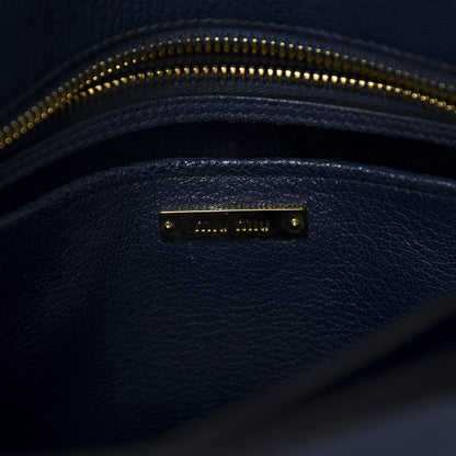 Miu Miu Goatskin Madras Shoulder Bag Navy 11 of 13