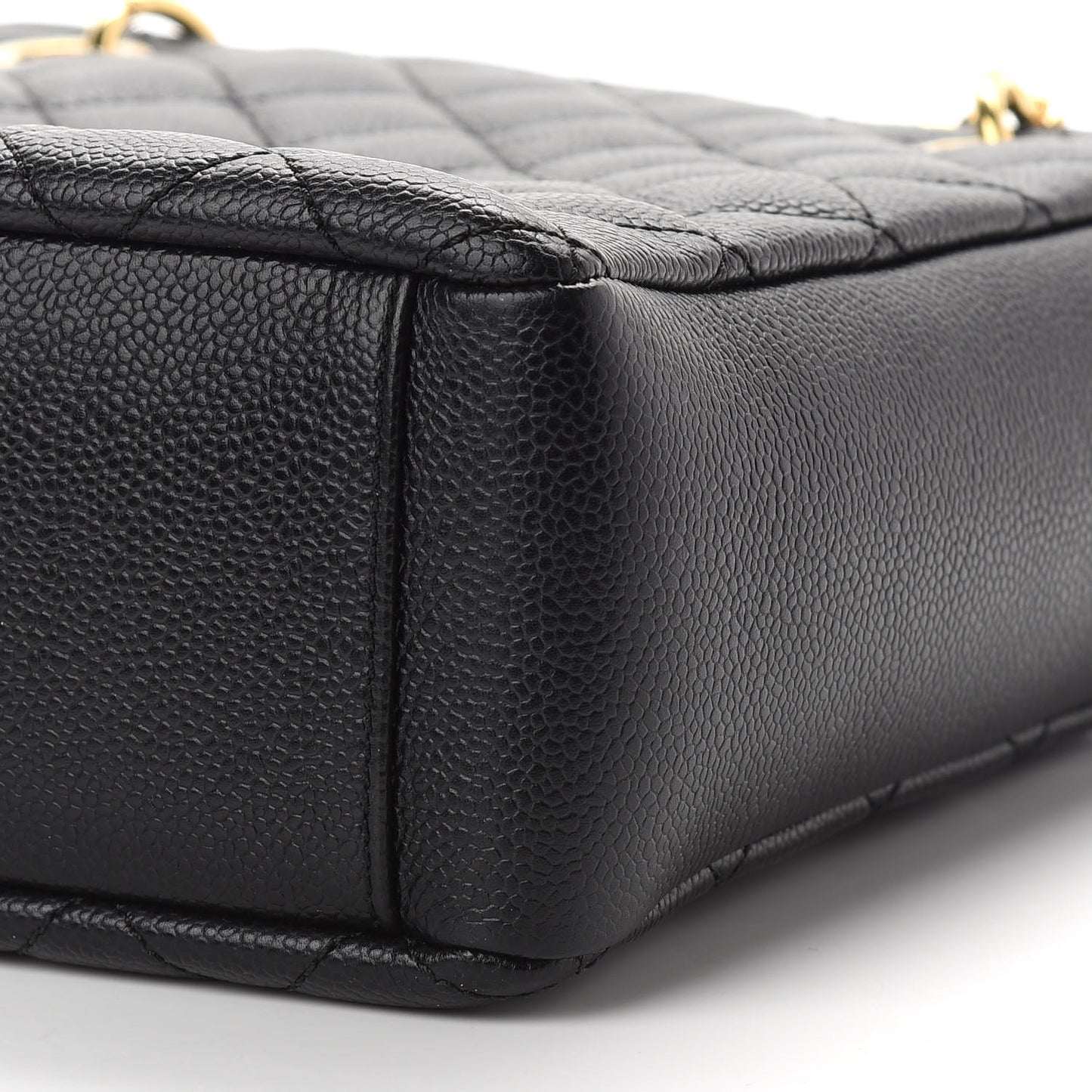 Caviar Quilted Petit Shopping Tote PST Black