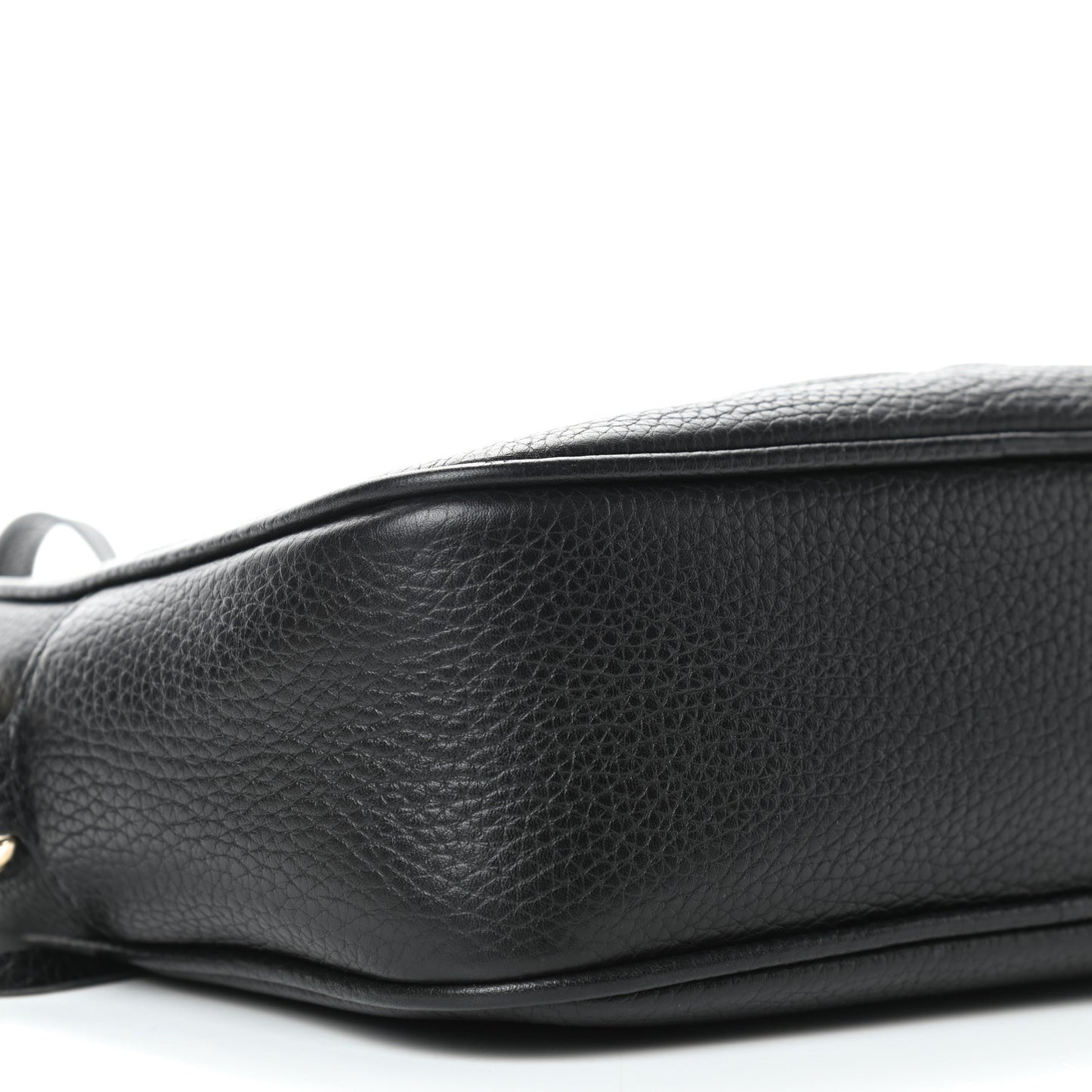 Pebbled Calfskin Small Soho Disco Bag Black