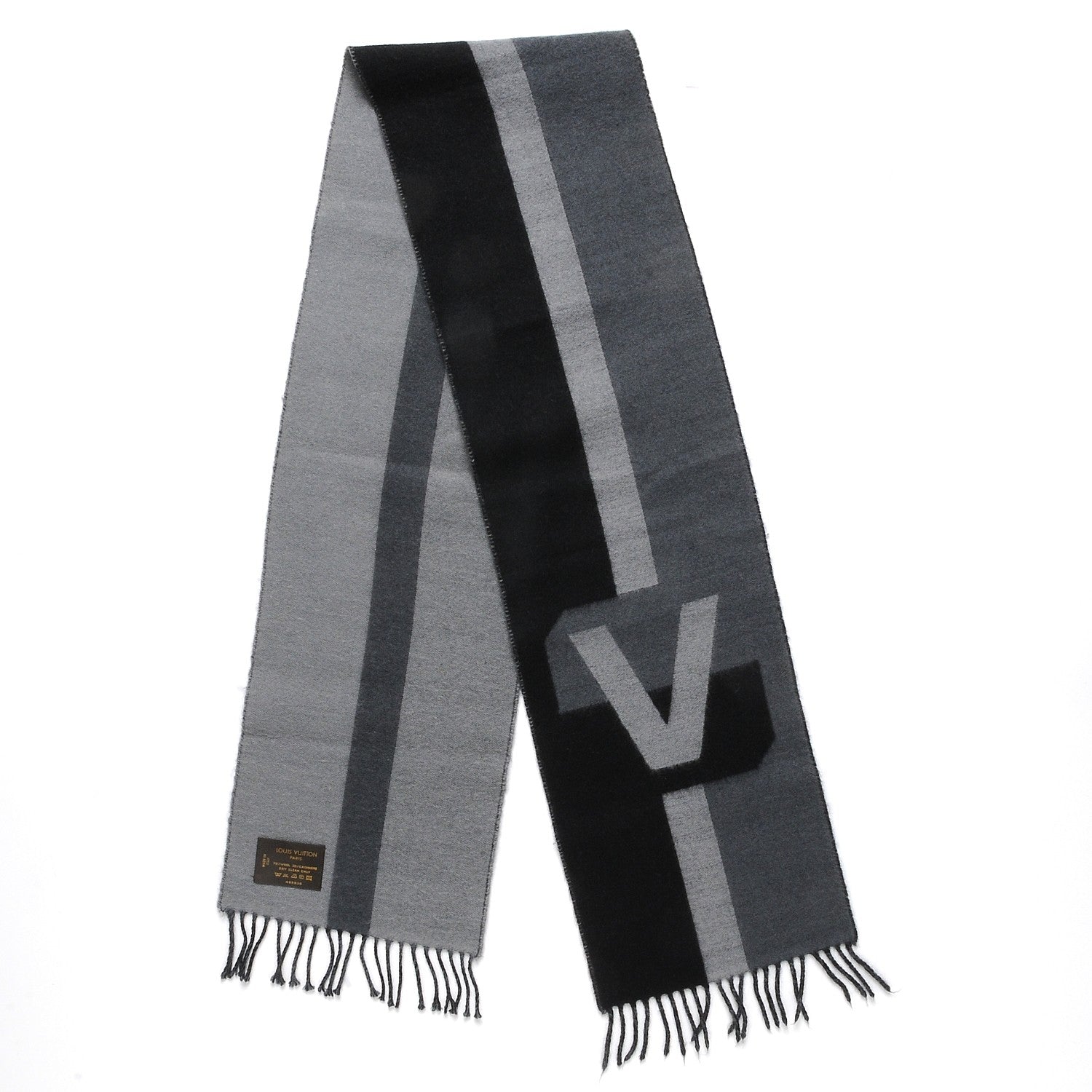Louis Vuitton Cashmere Wool Historique Scarf Gray 1 of 4