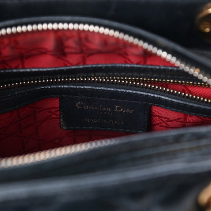 Christian Dior Lambskin Cannage Medium Lady Dior Black 6 of 9