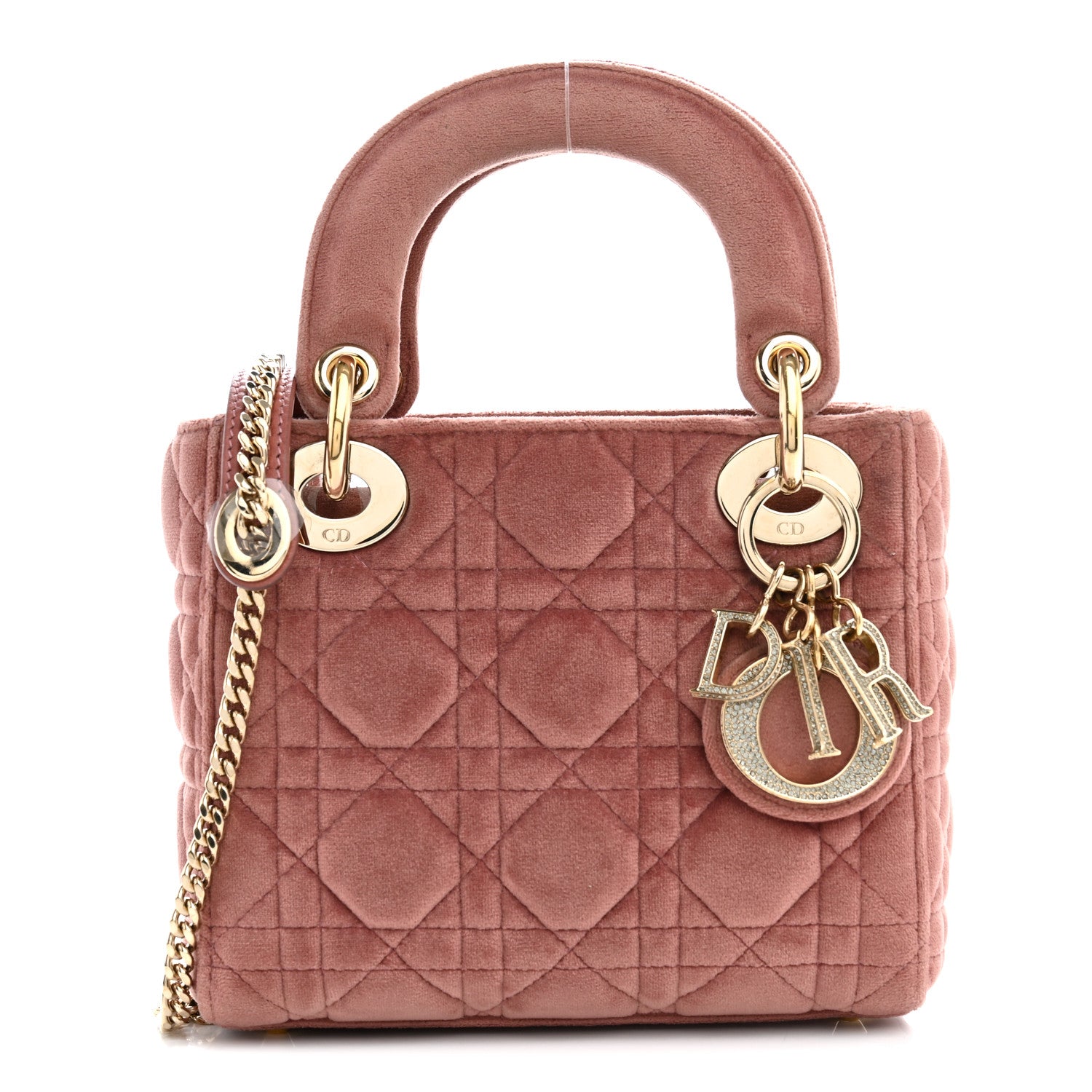 Christian Dior Velvet Mini Lady Dior Pink 1 of 10