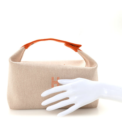 Hermes Canvas Large Bride-A-Brac Pouch Natural Orange 2 of 9