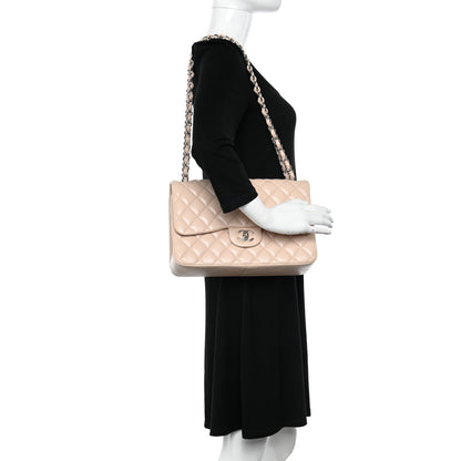 Chanel Caviar Quilted Jumbo Double Flap Light Pink 3 of 10