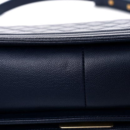 Chanel Caviar Quilted Medium Boy Flap Dark Blue 12 of 12