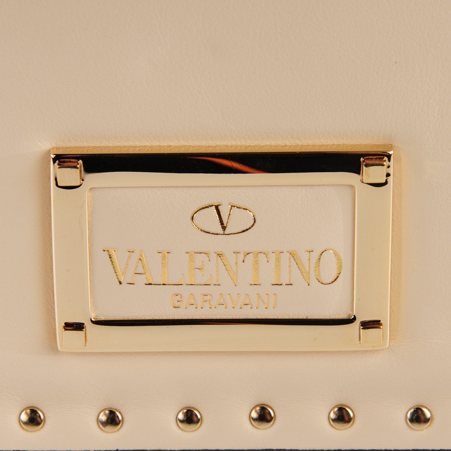 Valentino Garavani Vitello Rockstud Shoulder Satchel Ivory 8 of 8