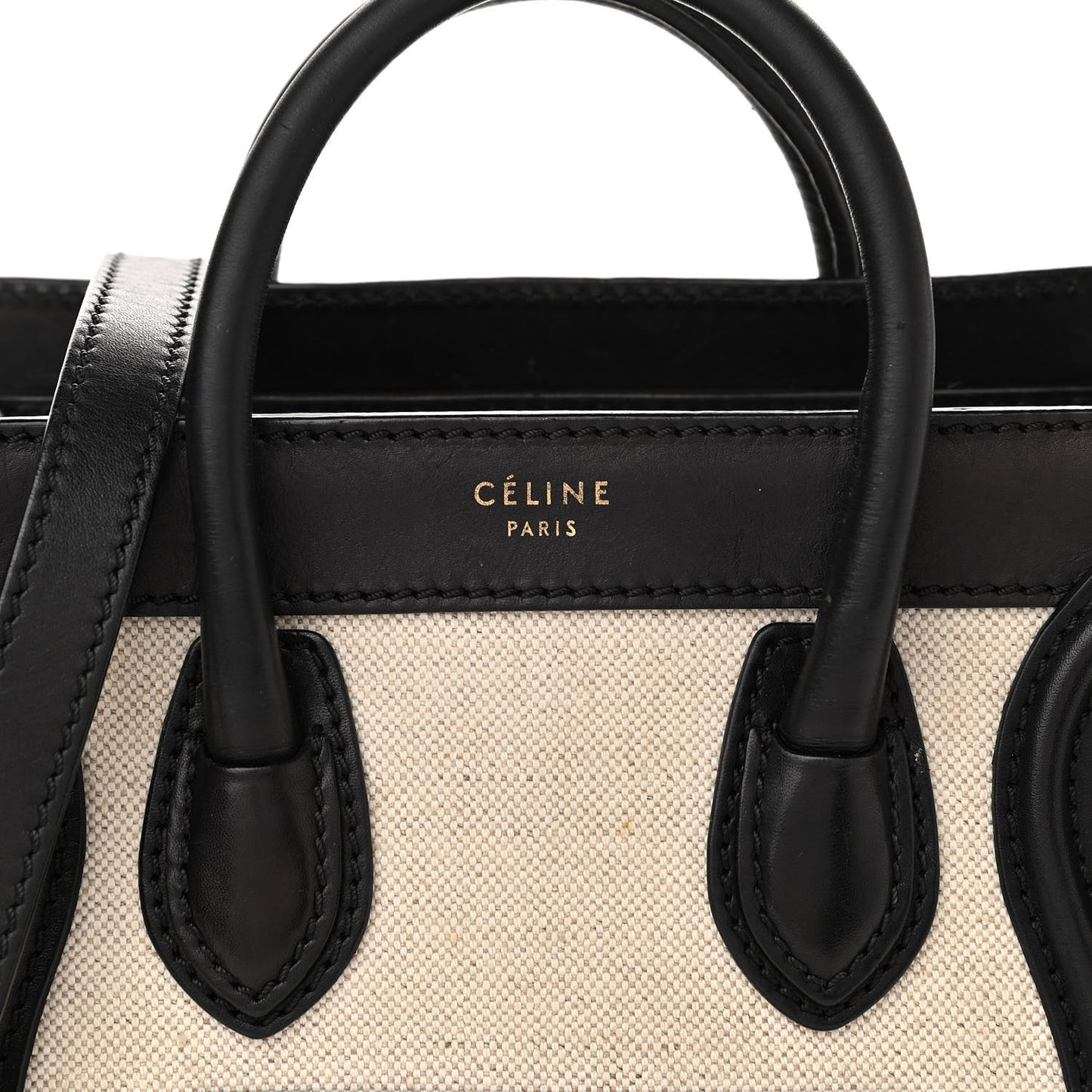 Natural Canvas Smooth Calfskin Nano Luggage Black