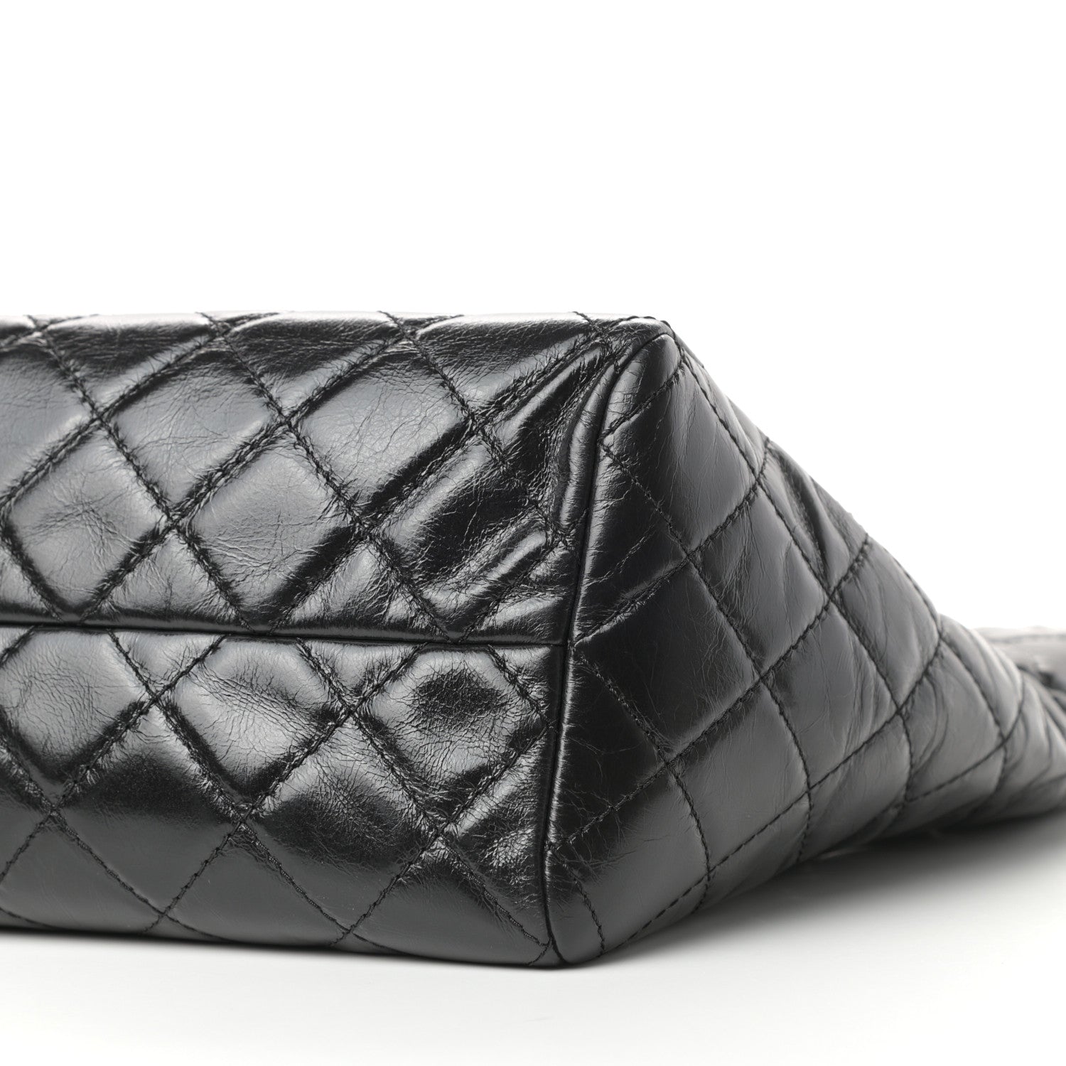 Chanel Glazed Calfskin Quilted Large Front Pocket Tote Black 9 of 10