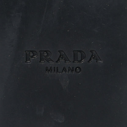 Prada Spazzolato Padded Triangle Logo Pointed Toe Slingback Flats 38.5 Black 8 of 10
