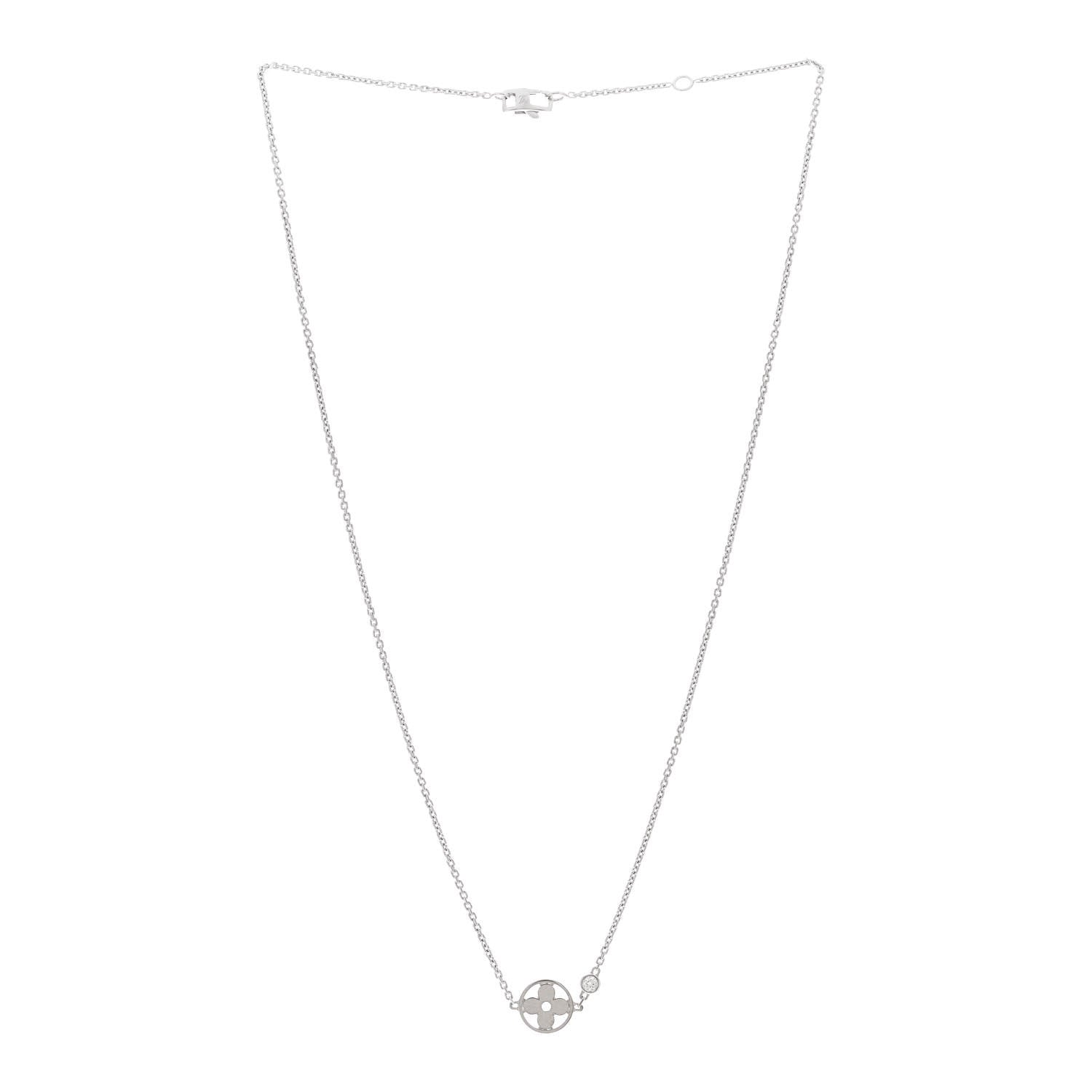 Louis Vuitton 18K White Gold Diamond Idylle Blossom Pendant Necklace 3 of 5