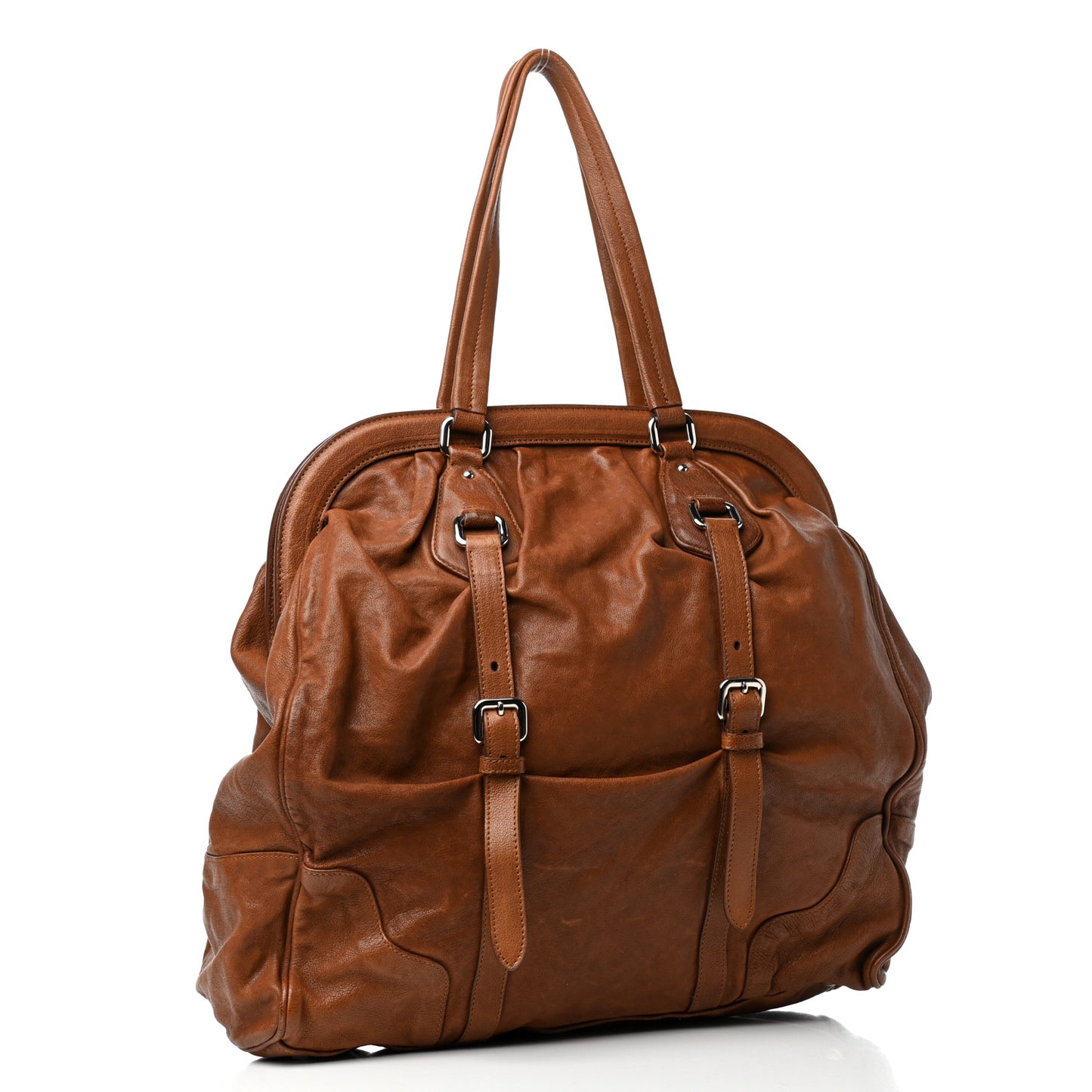 Washed Buffalo Frame Bag Brandy